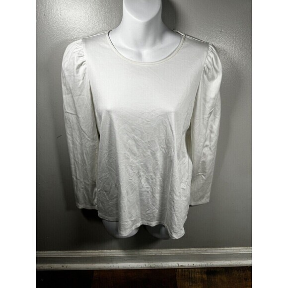 Theory White 3/4 Slit Sleeve Size M Boat Neck - Picture 1 of 7